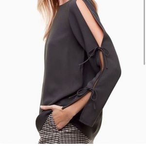 Aritzia Wilfred tie sleeve top in black